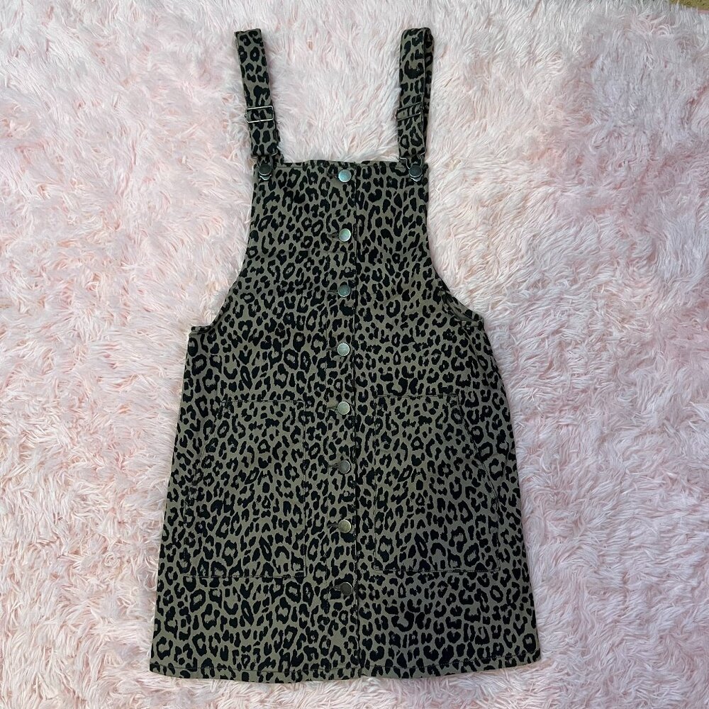 SO Cheetah Print Overall Dress